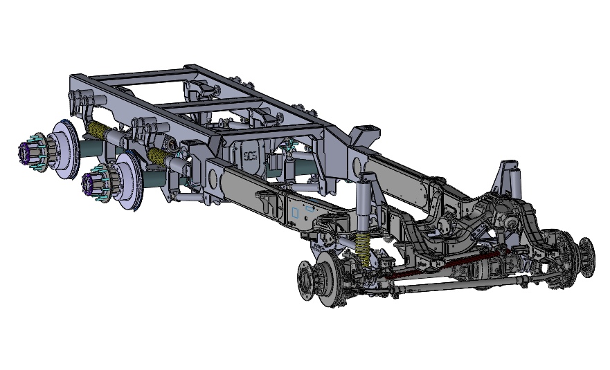 SolidWorks CAD model of F450 6x6 chassis